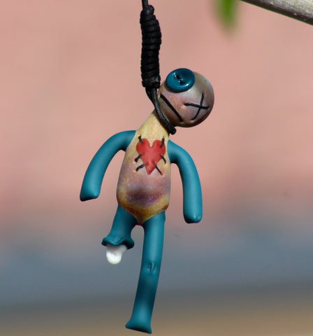 Tan & Blue Voodoo Pendant