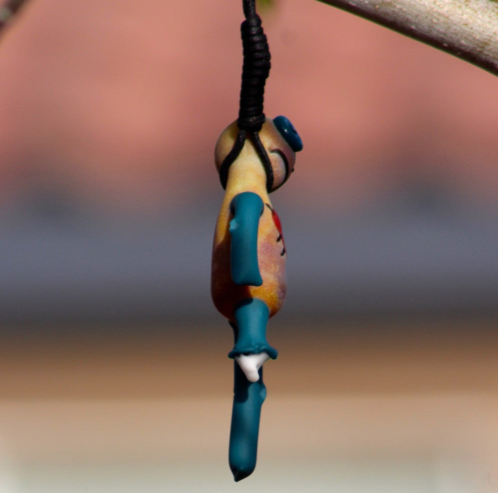 Tan & Blue Voodoo Pendant