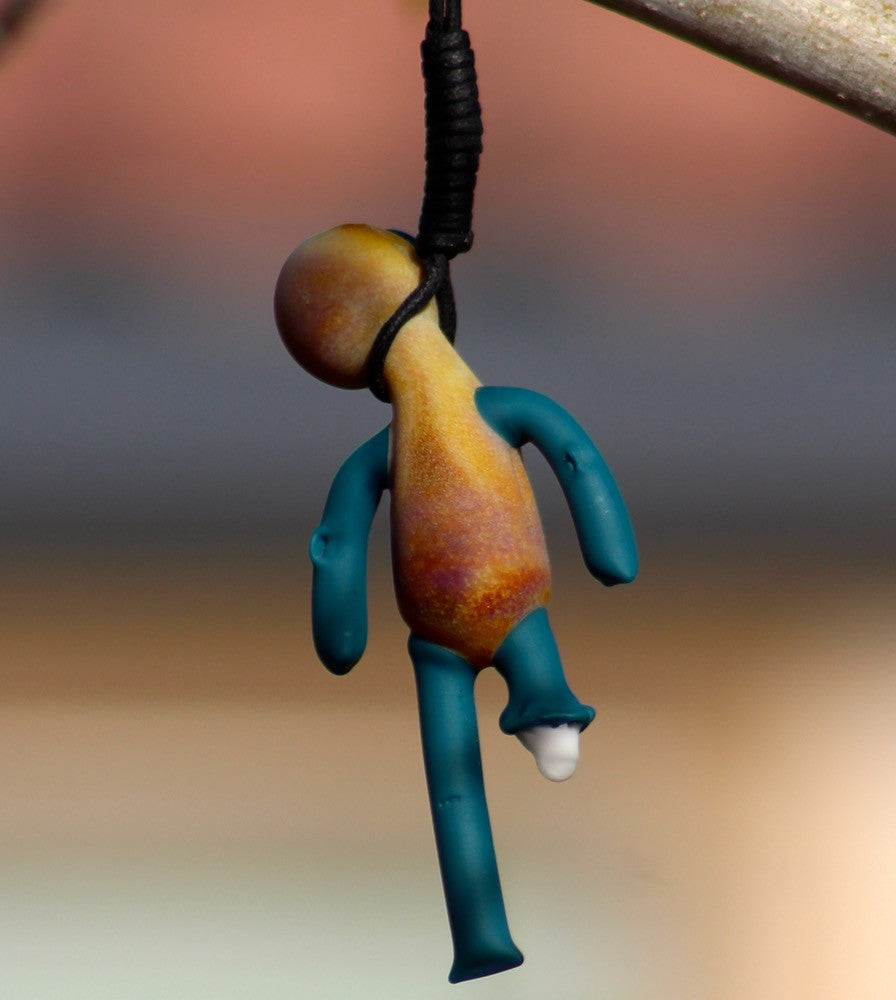 Tan & Blue Voodoo Pendant