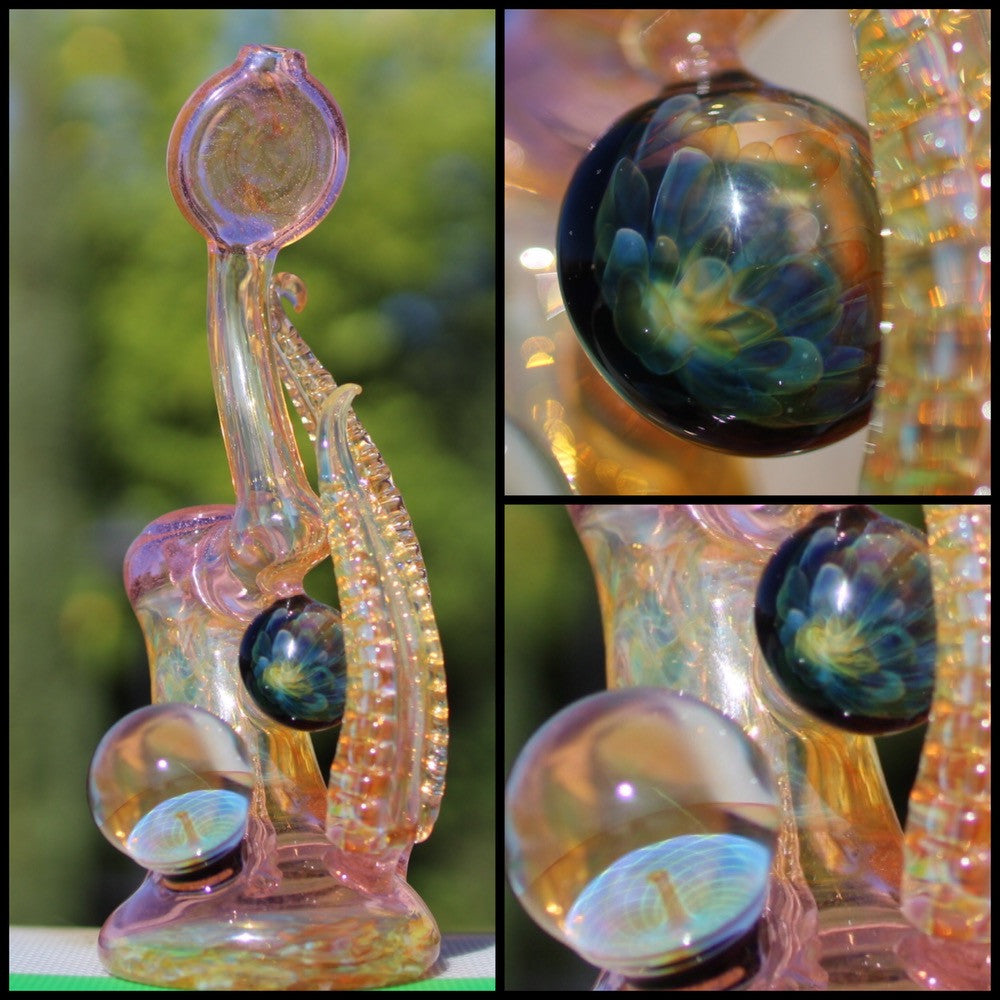 Pink Lollipop fumed Bubbler Rig