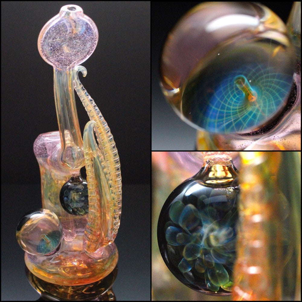 Pink Lollipop fumed Bubbler Rig