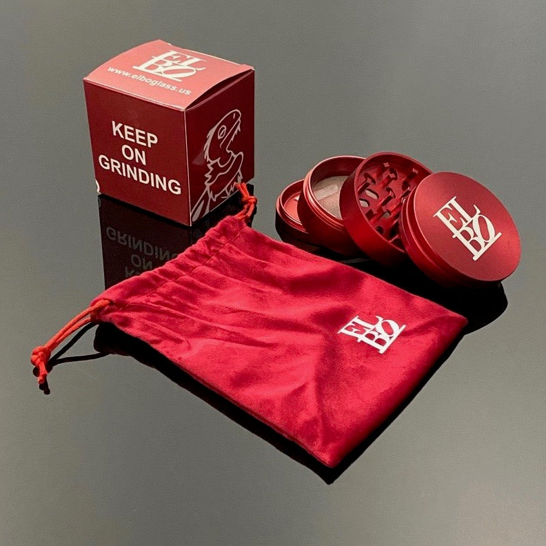 Elbo - Red 70mm & 55mm Luxury 4 Piece Grinder - Stainless v2