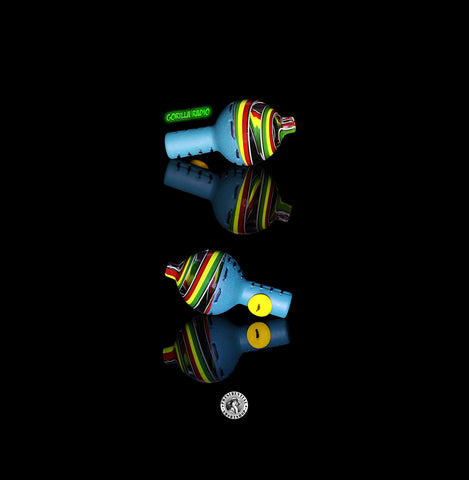 Peacock/Rasta line work Bubble cap