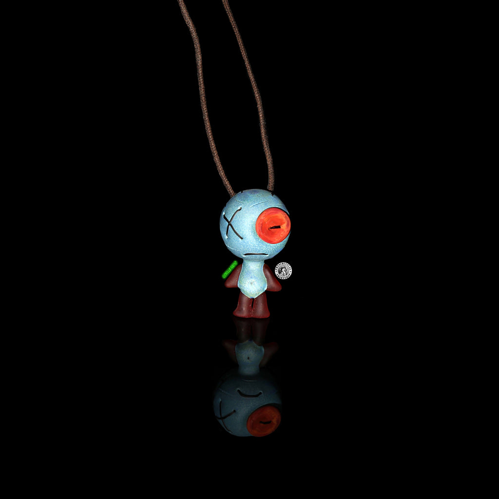 Peacock/Red Crayon Pendent