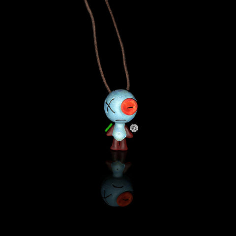 Peacock/Red Crayon Pendent