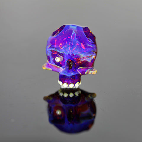 Ras Skull Amber Purple Pendant