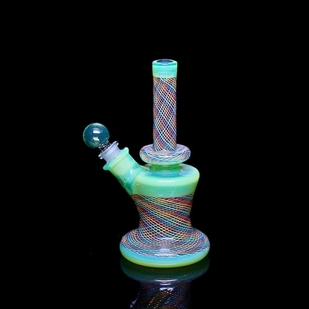 Jeff Heath Glass,  Slyme and Rainbow Reticello Tube🌈