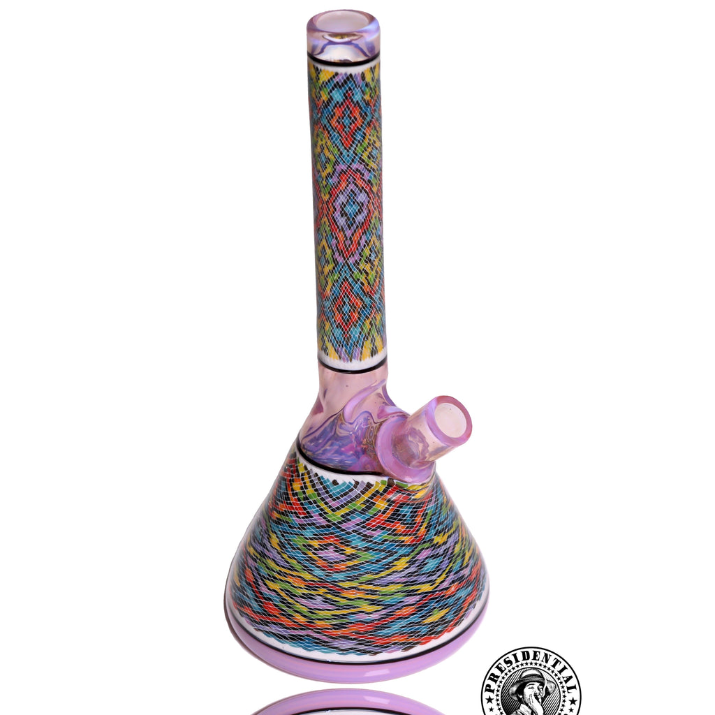 John W Glass Peach Opal Flask