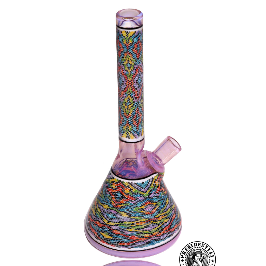 John W Glass Peach Opal Flask