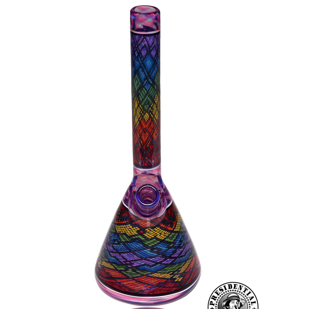 John W Glass Rainbow Flask