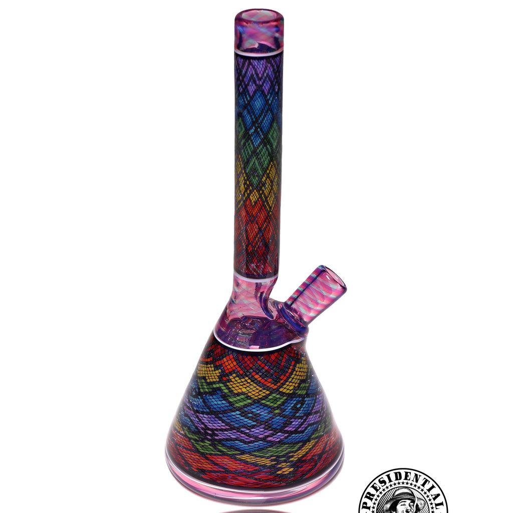 John W Glass Rainbow Flask