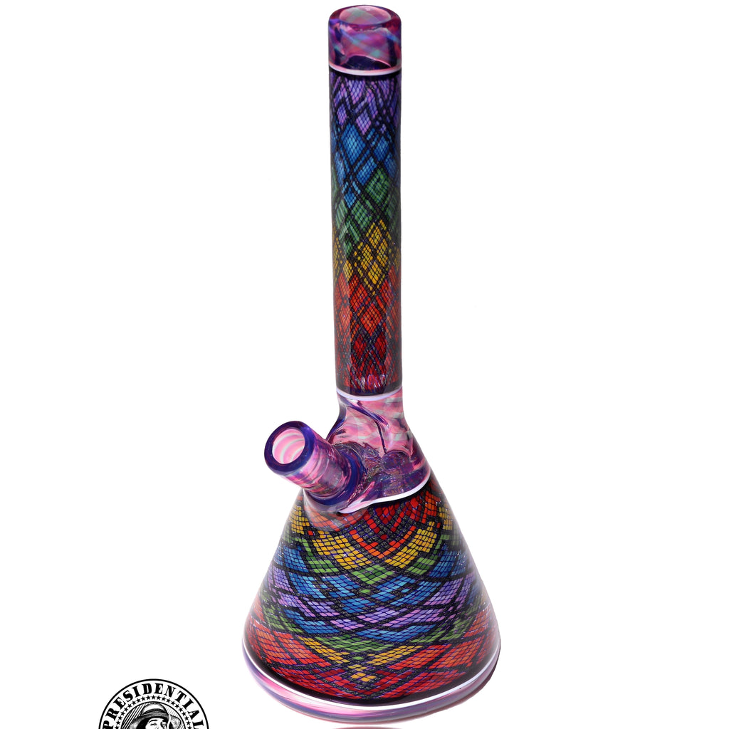 John W Glass Rainbow Flask