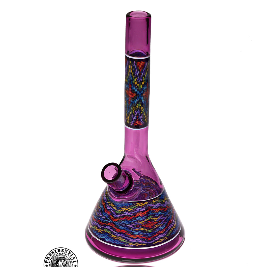 John W Glass Gold Amethyst Flask