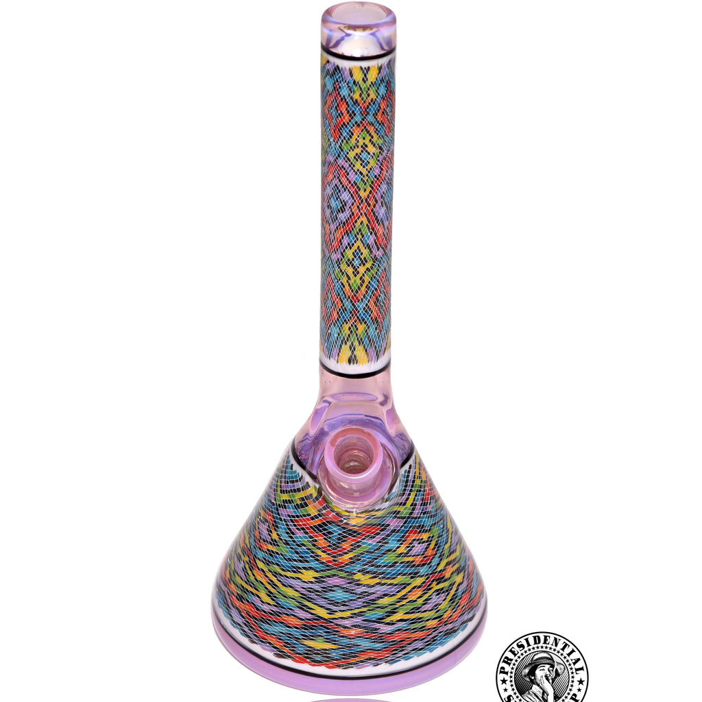 John W Glass Peach Opal Flask