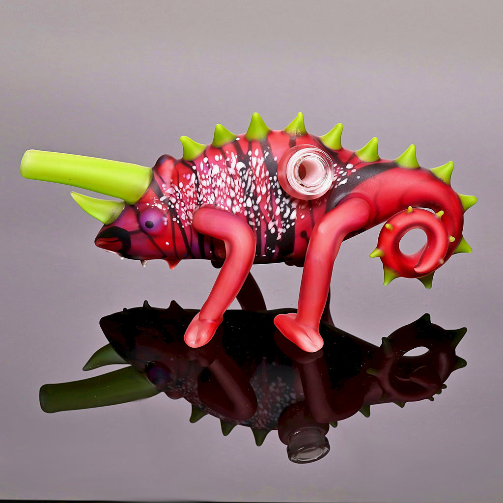 Hardman Art Glass-Red Chameleon