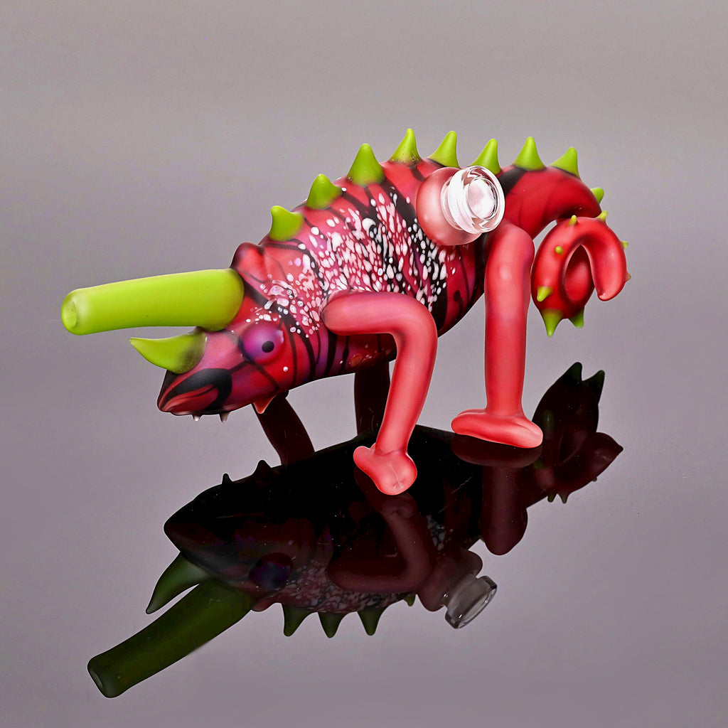 Hardman Art Glass-Red Chameleon