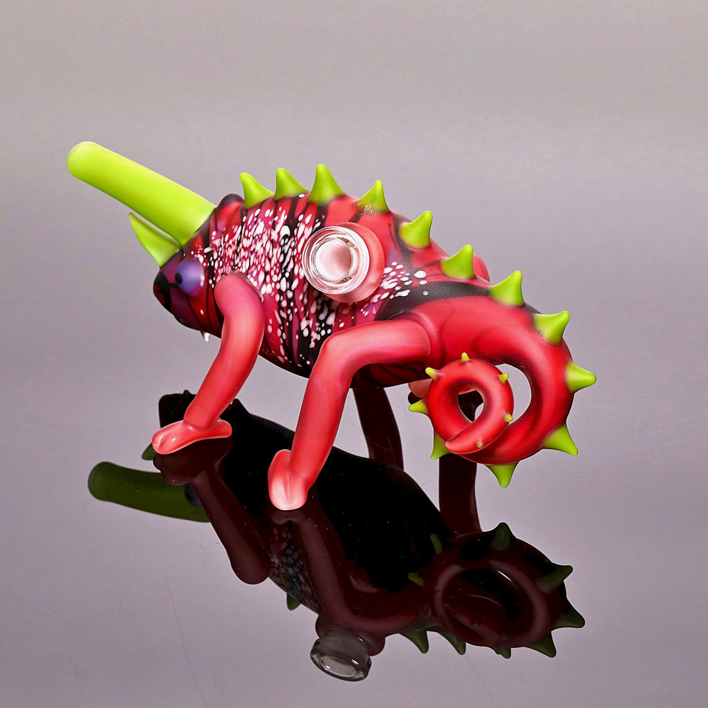 Hardman Art Glass-Red Chameleon