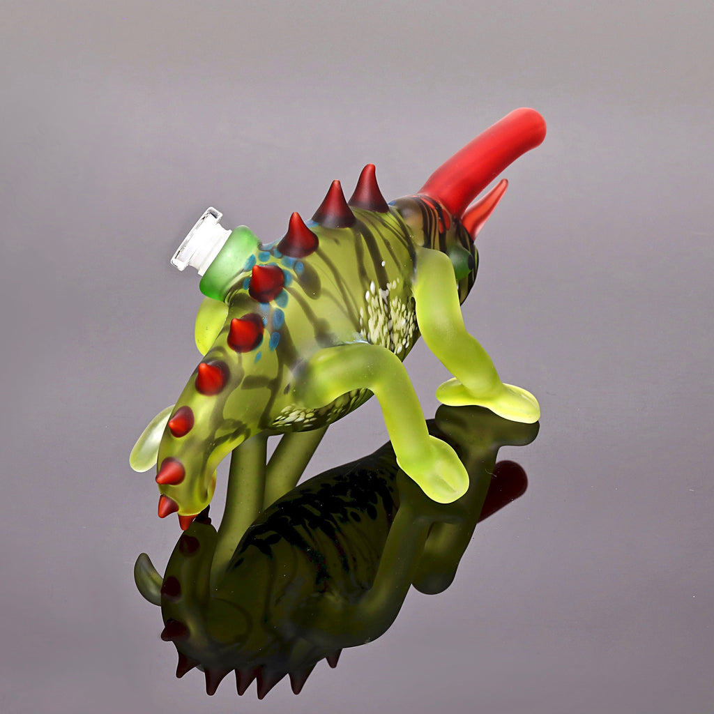 Hardman Art Glass-Transparent Green Chameleon