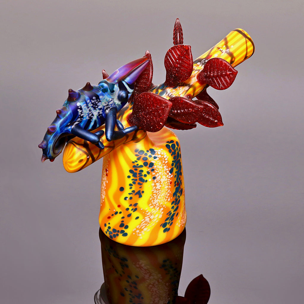 Hardman Art Glass-Chameleon Leaf Rig
