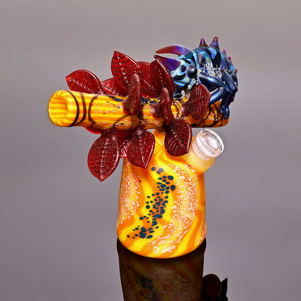 Hardman Art Glass-Chameleon Leaf Rig