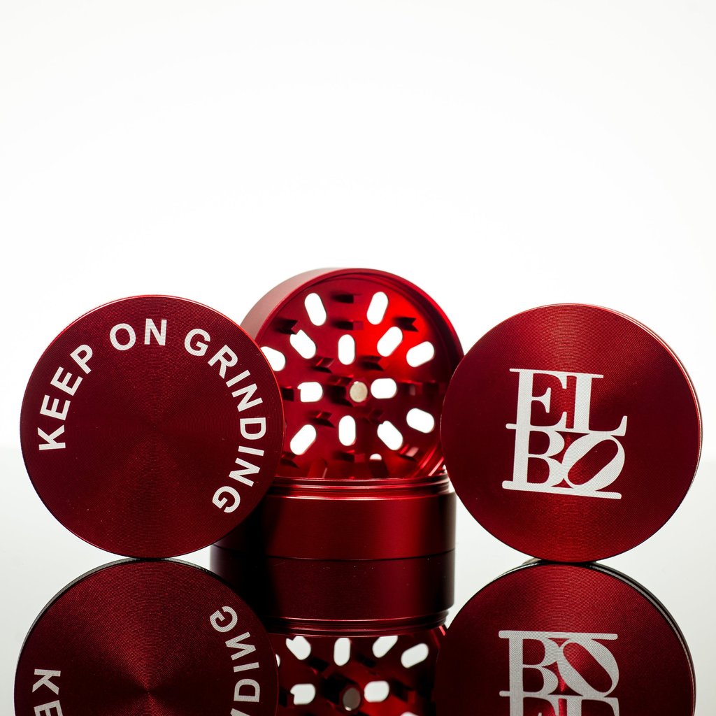 Elbo - Red 70mm & 55mm Luxury 4 Piece Grinder - Stainless v2