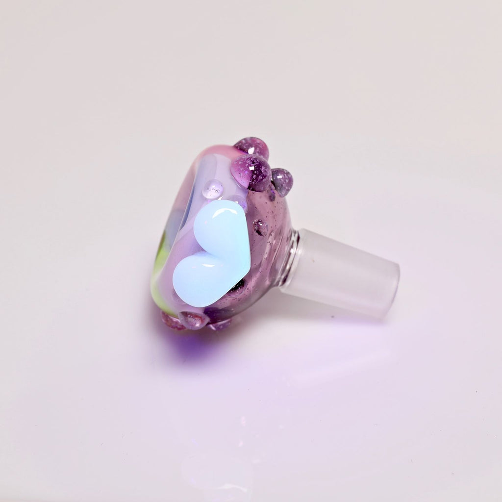Bambi Glass Purple Lollipop, Blue V And Cotton Candy 14mm Slide