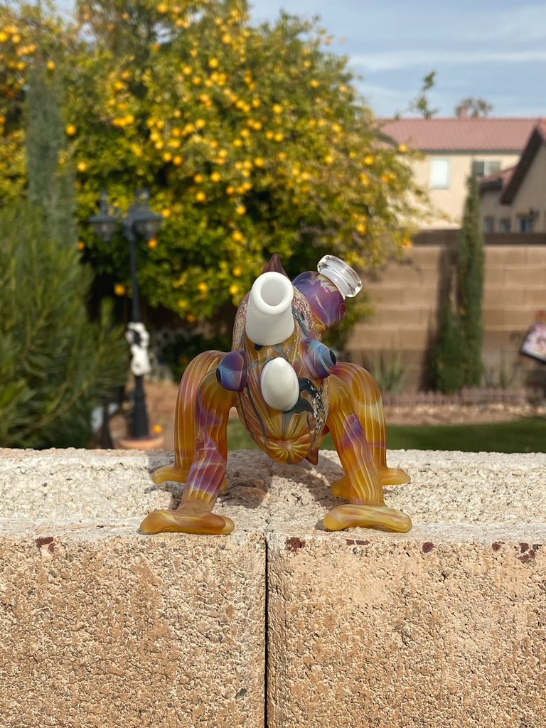 Hardman Art Glass-Amber Purple Chameleon