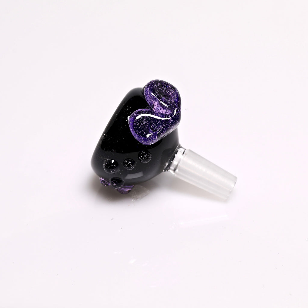 Bambi Glass Black & Purple lollipop Slide 10mm