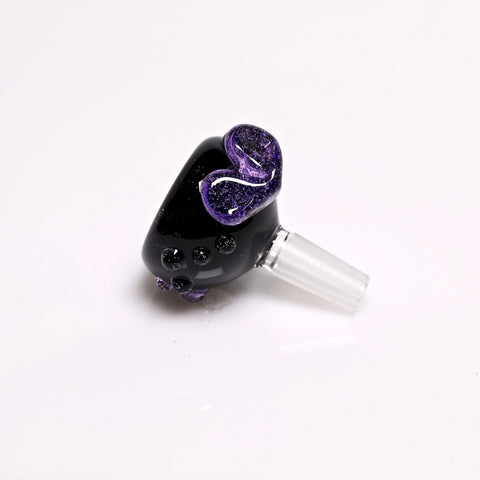 Bambi Glass Black & Purple lollipop Slide 10mm