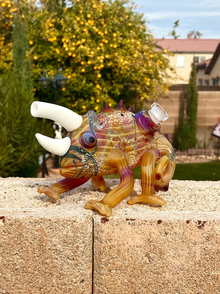 Hardman Art Glass-Amber Purple Chameleon